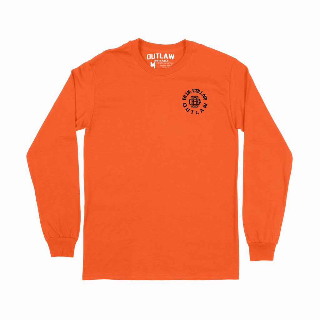 All Hustle Mens Orange Long Sleeve Tee