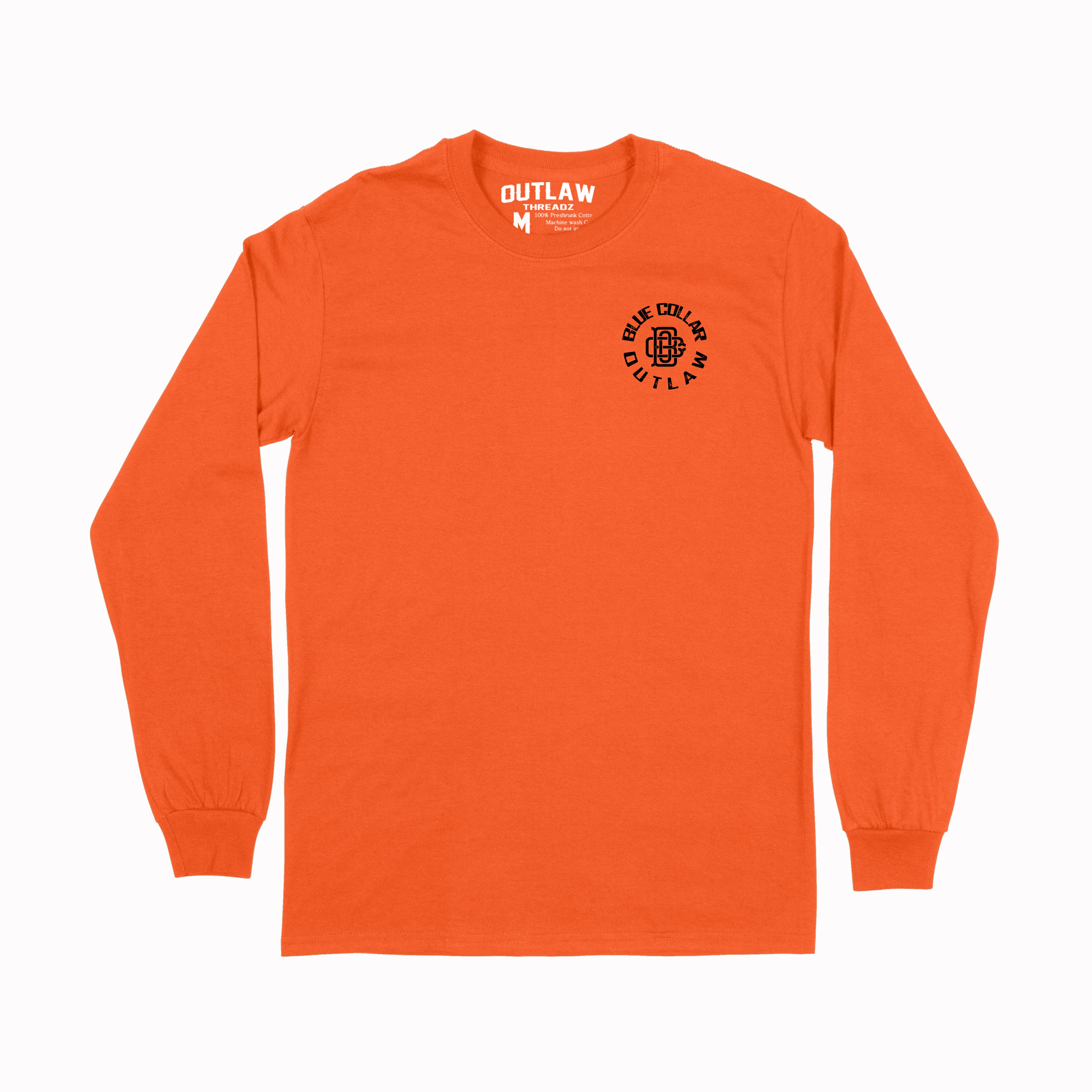 All Hustle Mens Orange Long Sleeve Tee
