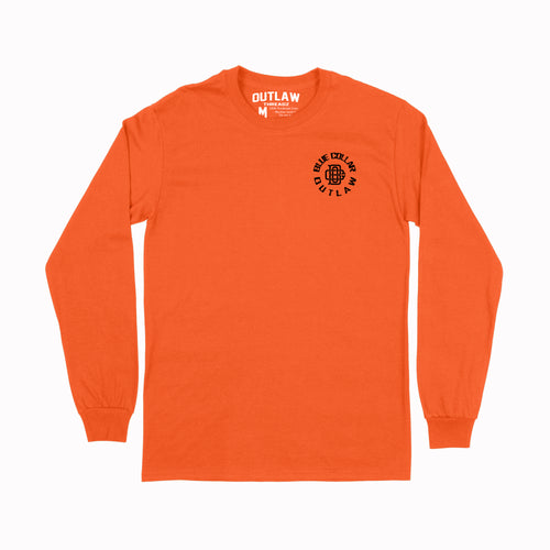 All Hustle Mens Orange Long Sleeve Tee