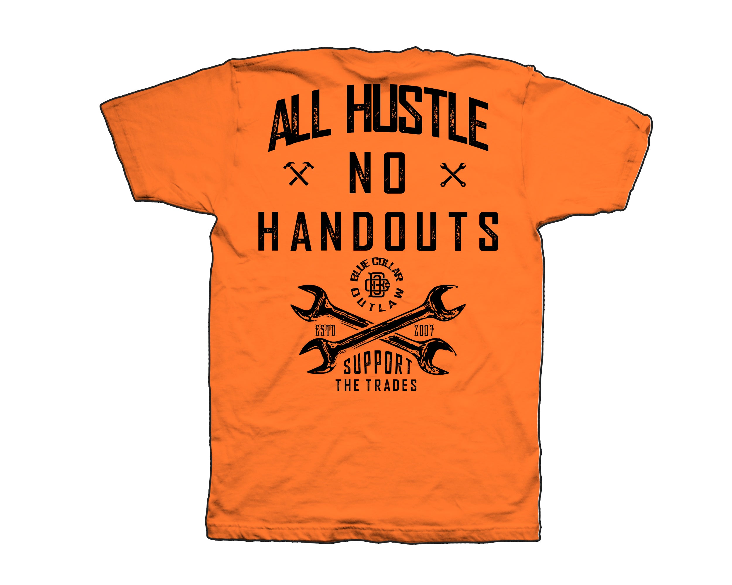 All Hustle Orange Mens Tee
