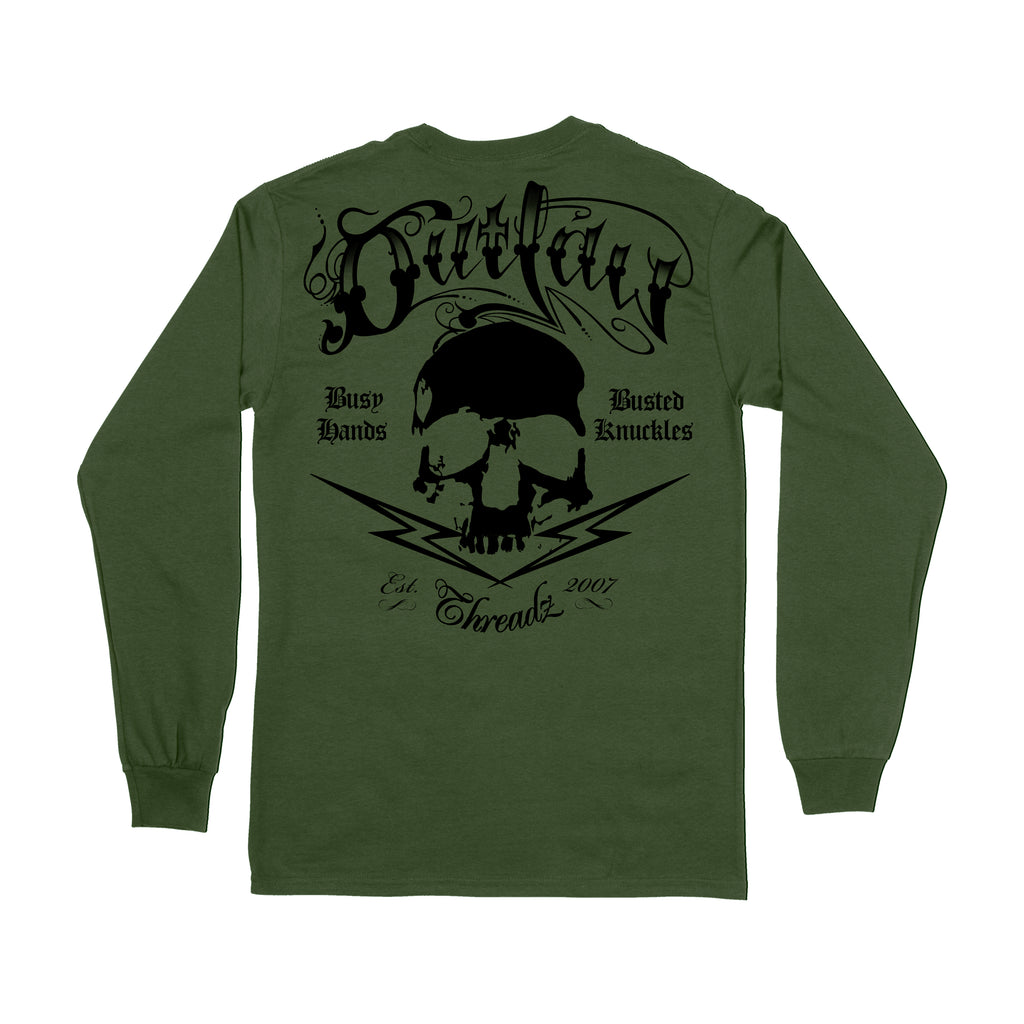 Tattoo Military Green Mens Long Sleeve Tee
