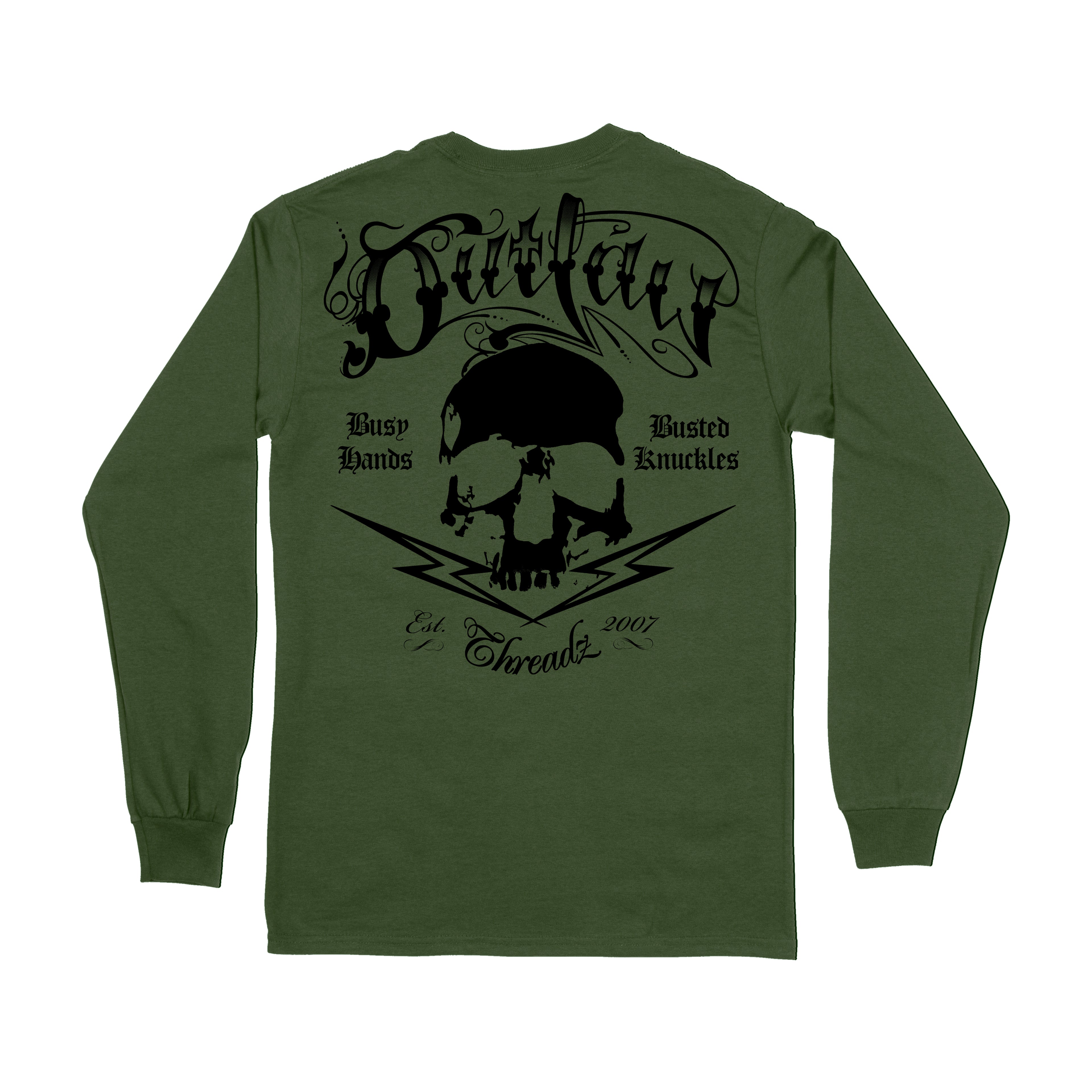 Tattoo Military Green Mens Long Sleeve Tee