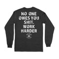 Work Harder Mens Black Long Sleeve Tee