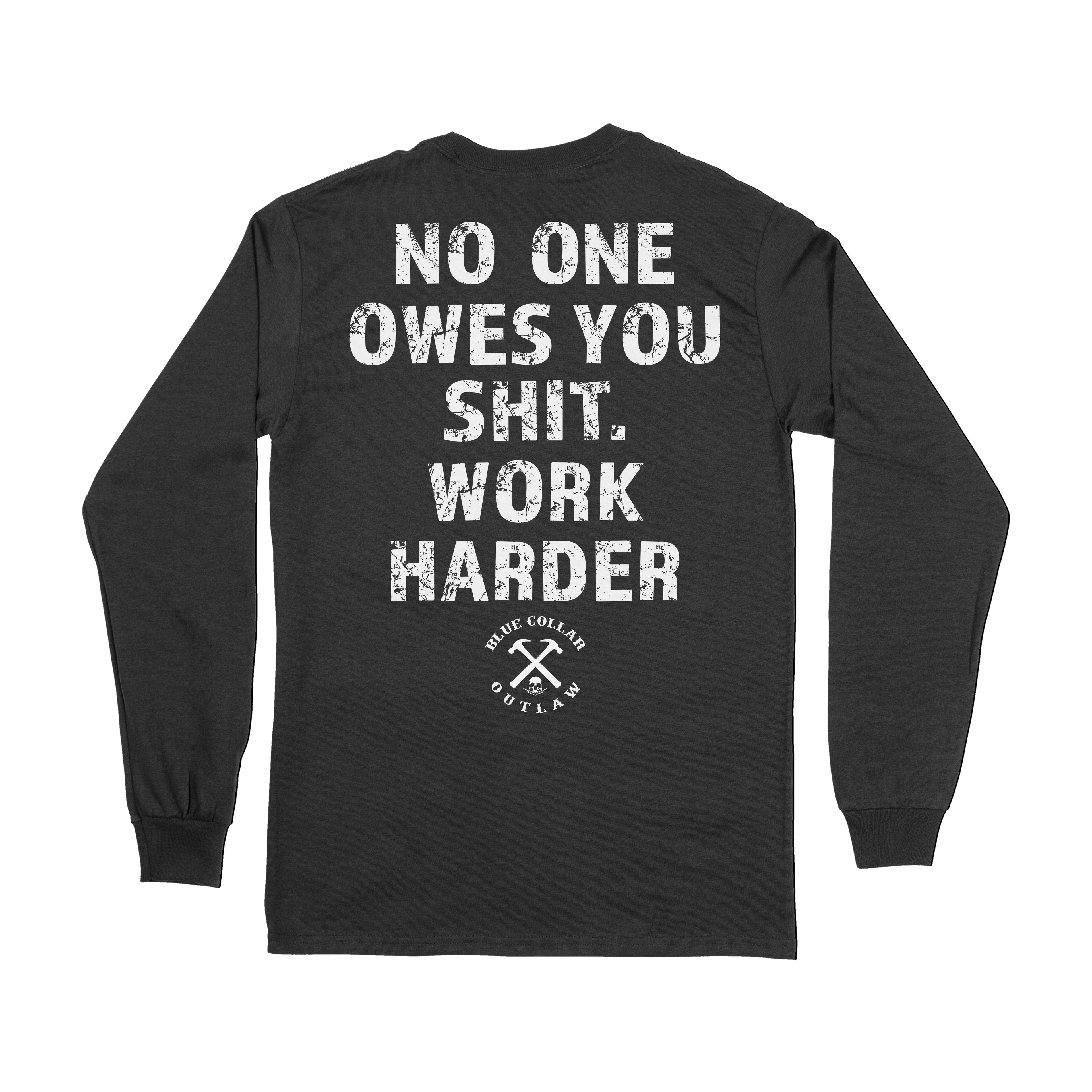 Work Harder Mens Black Long Sleeve Tee