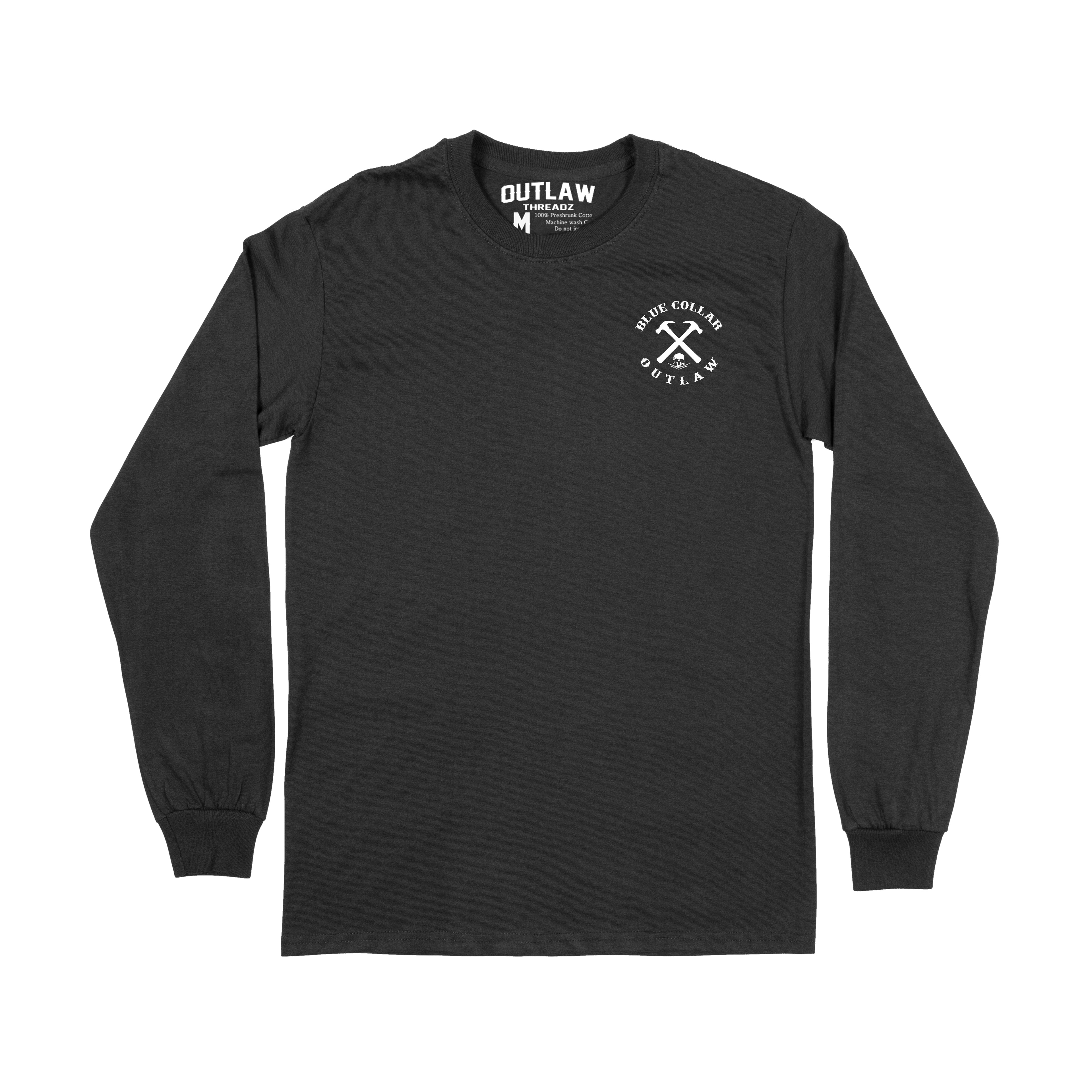 Work Harder Mens Black Long Sleeve Tee