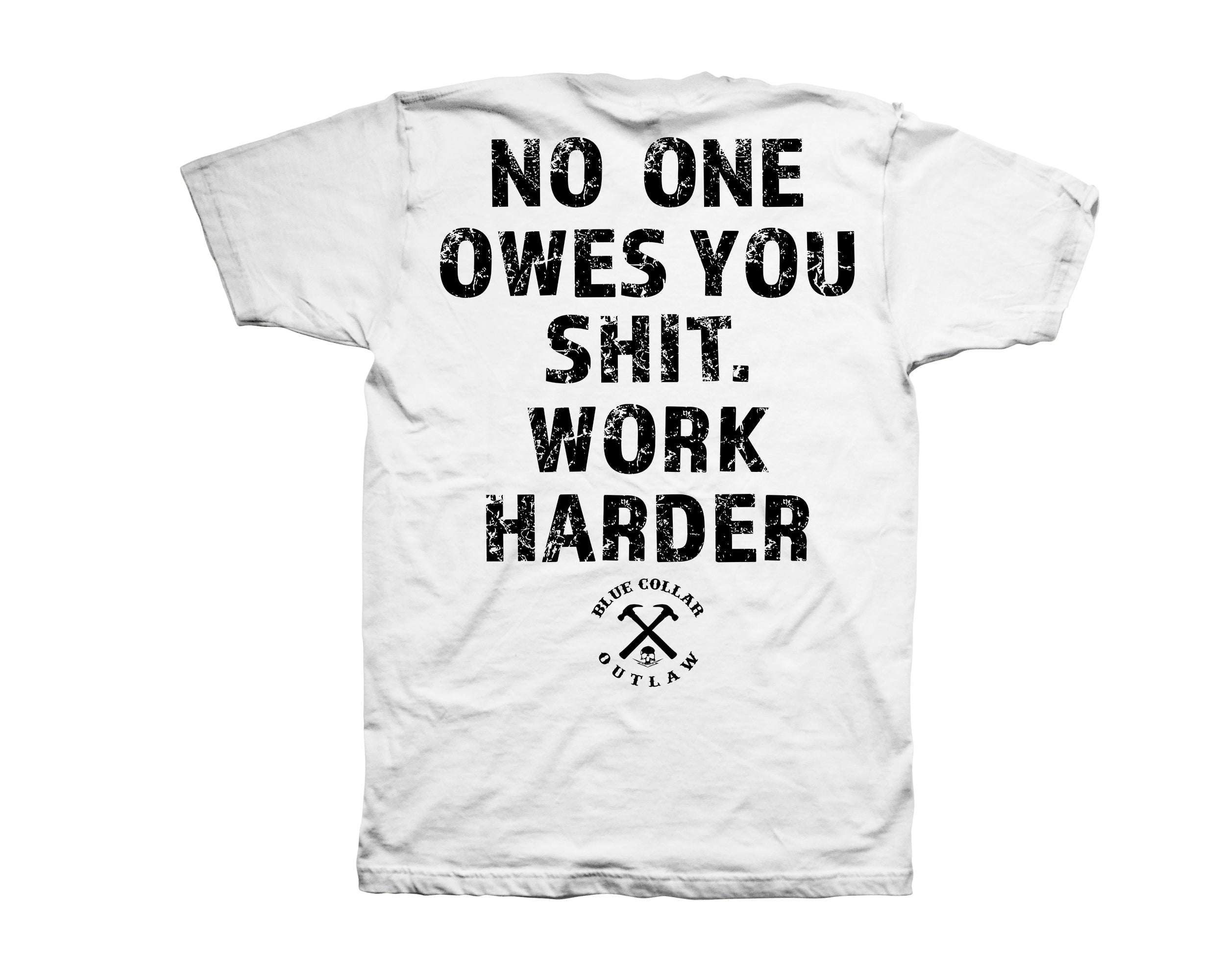 Work Harder White Mens Tee