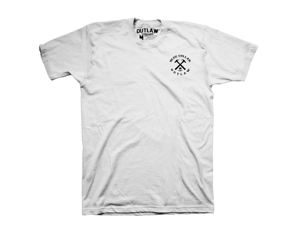 Work Harder White Mens Tee